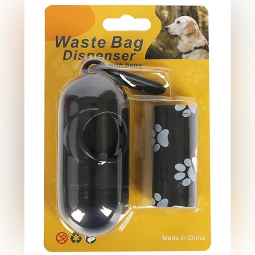 Black Waste Bag Dispenser with Bags